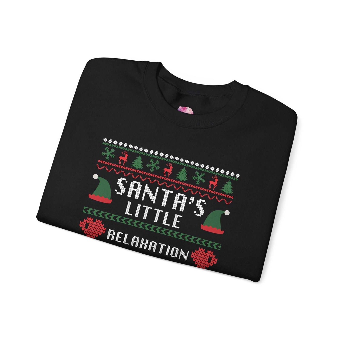 Massage Therapist Ugly Christmas Sweatshirt: Santa's Little Relaxation Helper