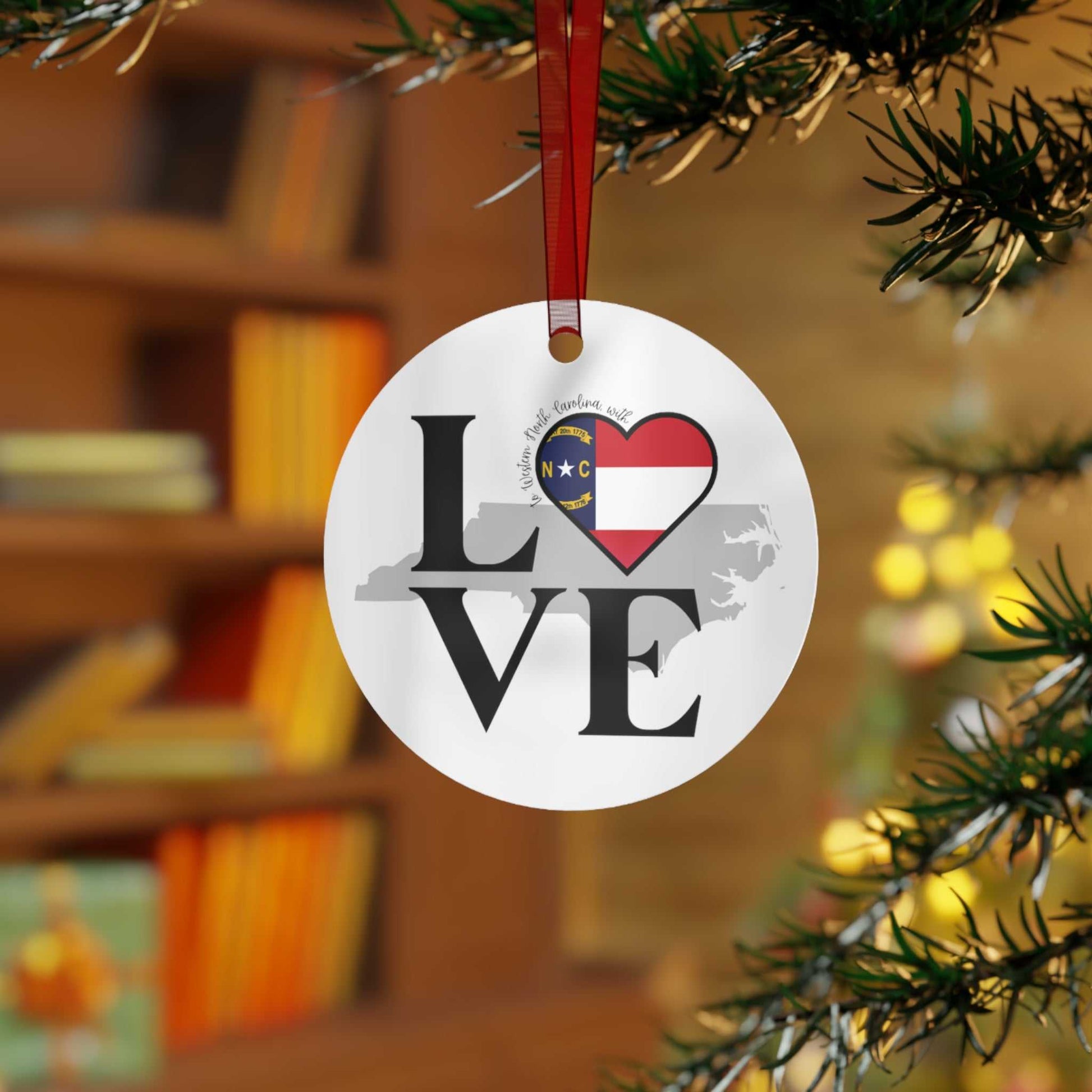 To Western North Carolina With Love Metal Ornament