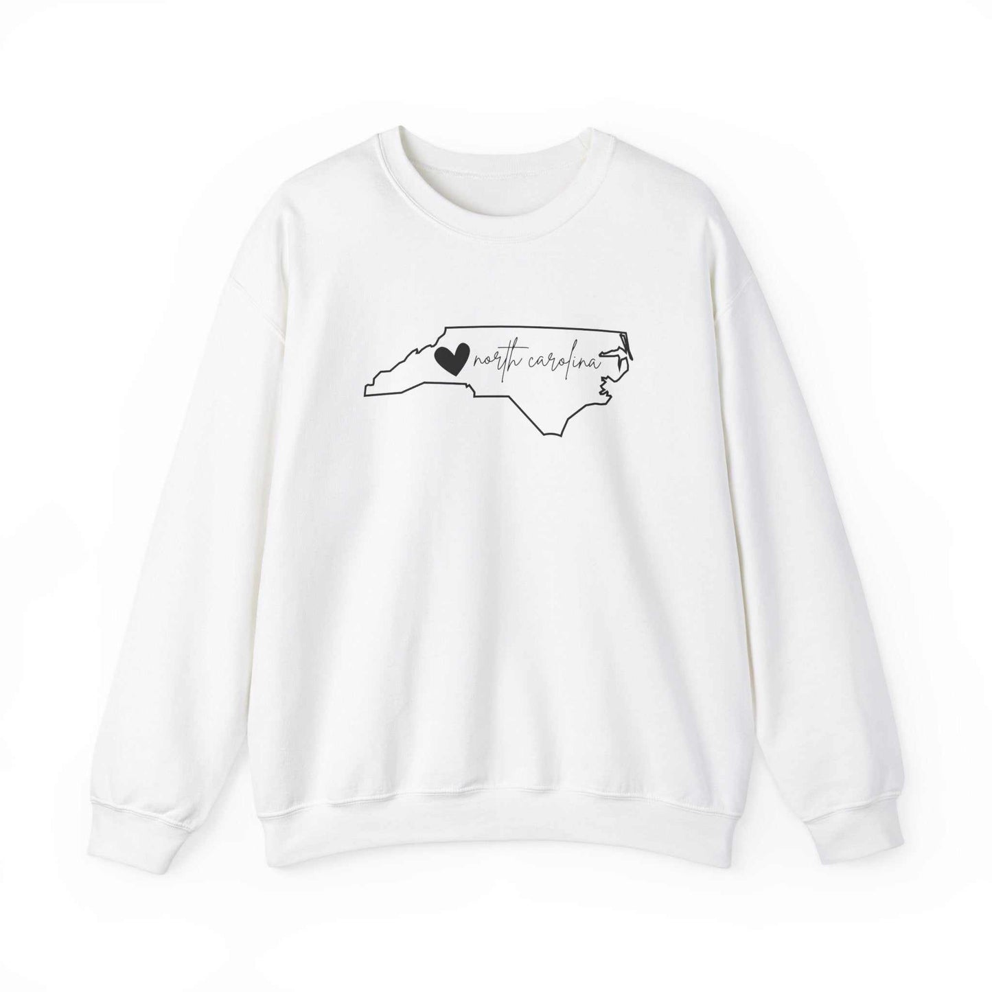 White North Carolina Heart Unisex Sweatshirt