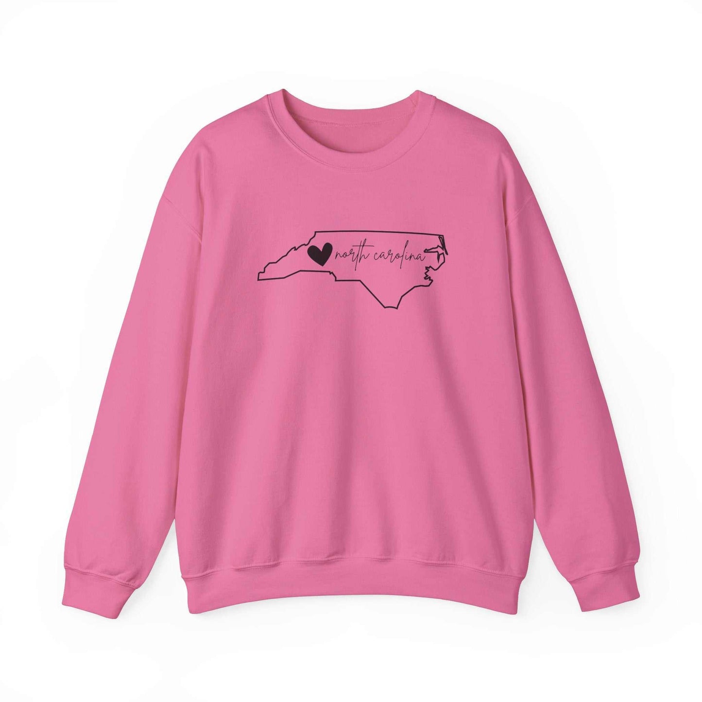 Safety Pink North Carolina Heart Unisex Sweatshirt