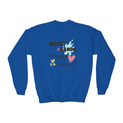 "Messy Hands, Happy Heart" Youth Young Artist Sweatshirt