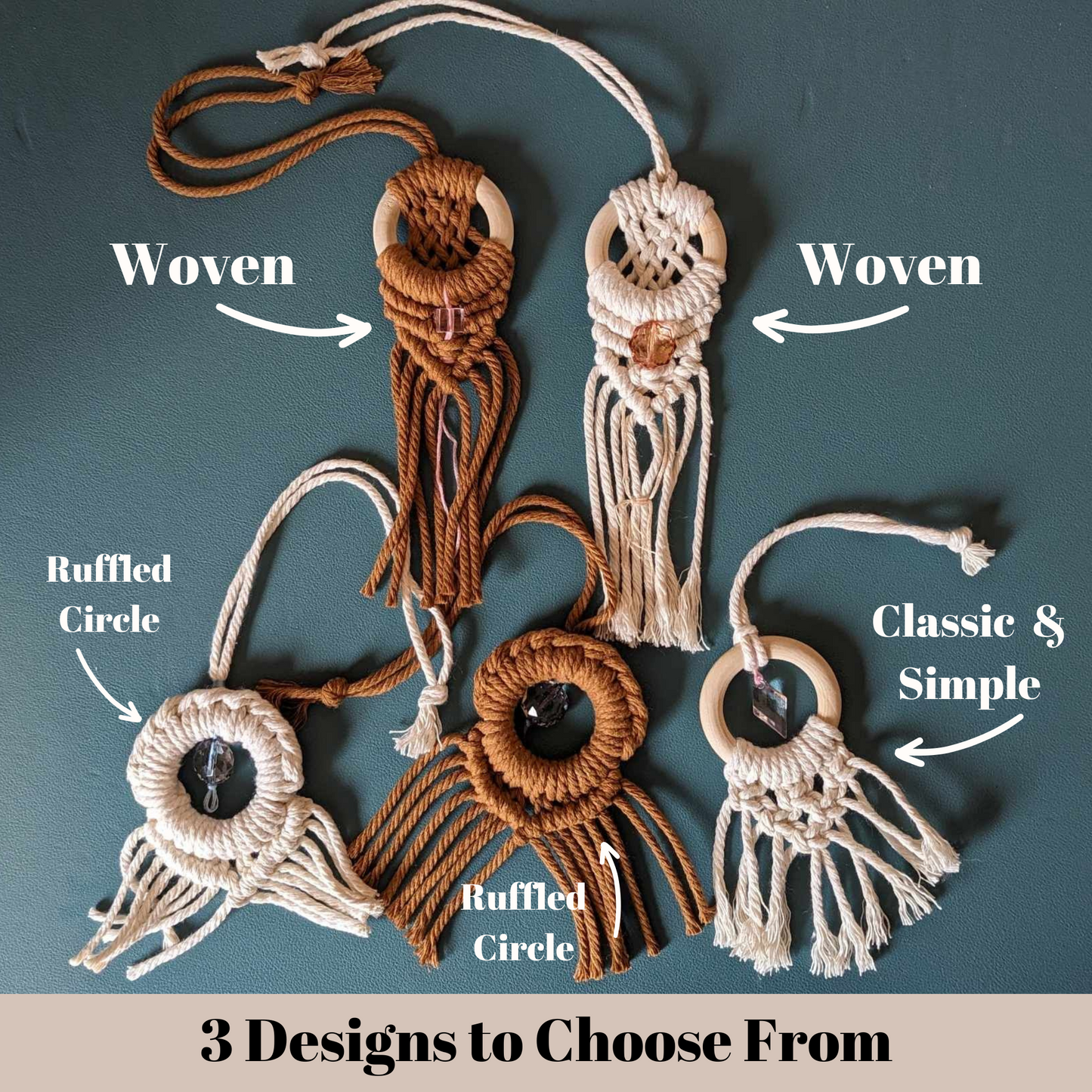 Macrame Boho Car Charms