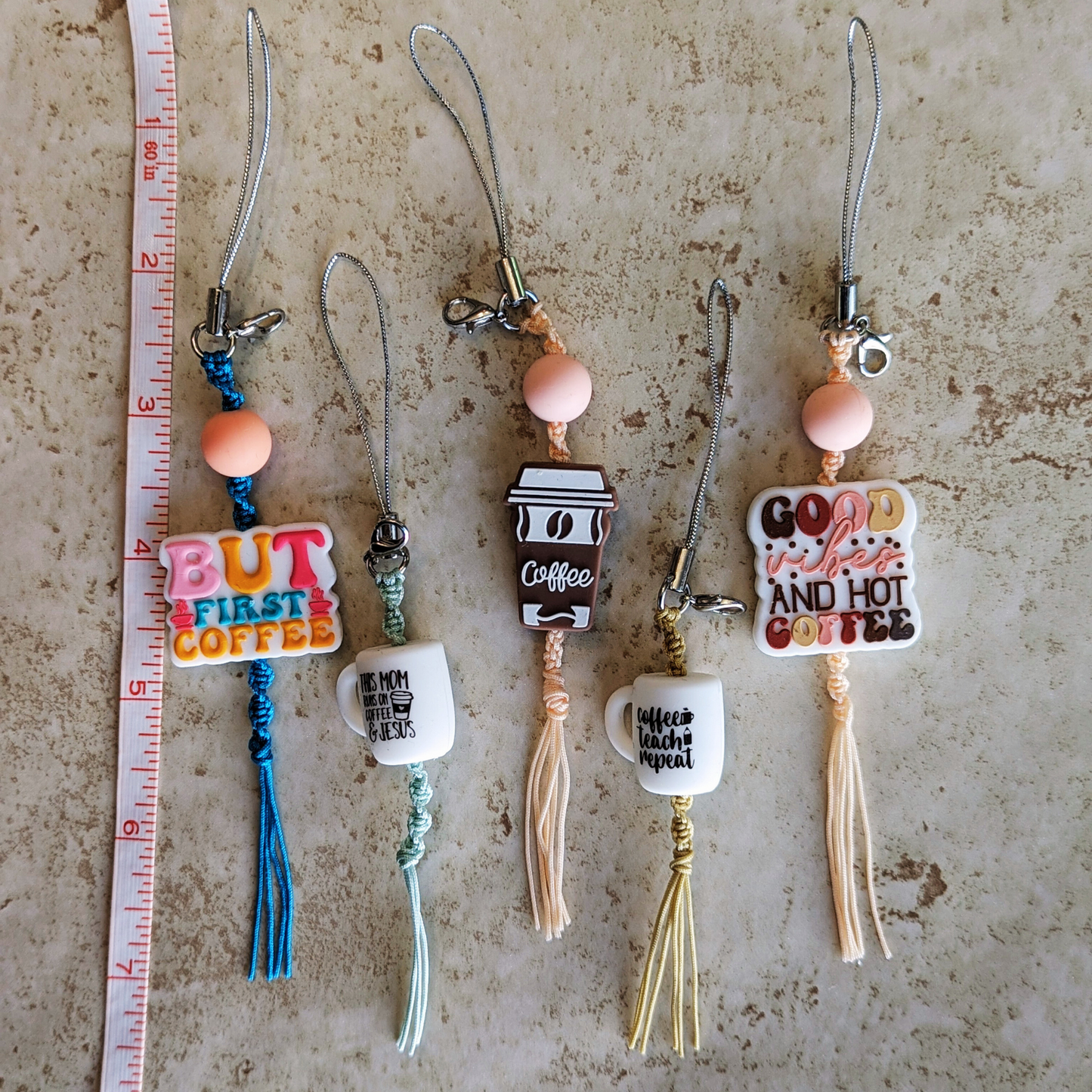 Macrame Coffee Cell Phone Charms