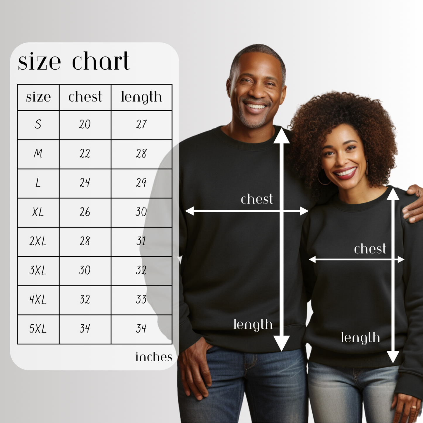 Gildan 18000 Sizing Chart