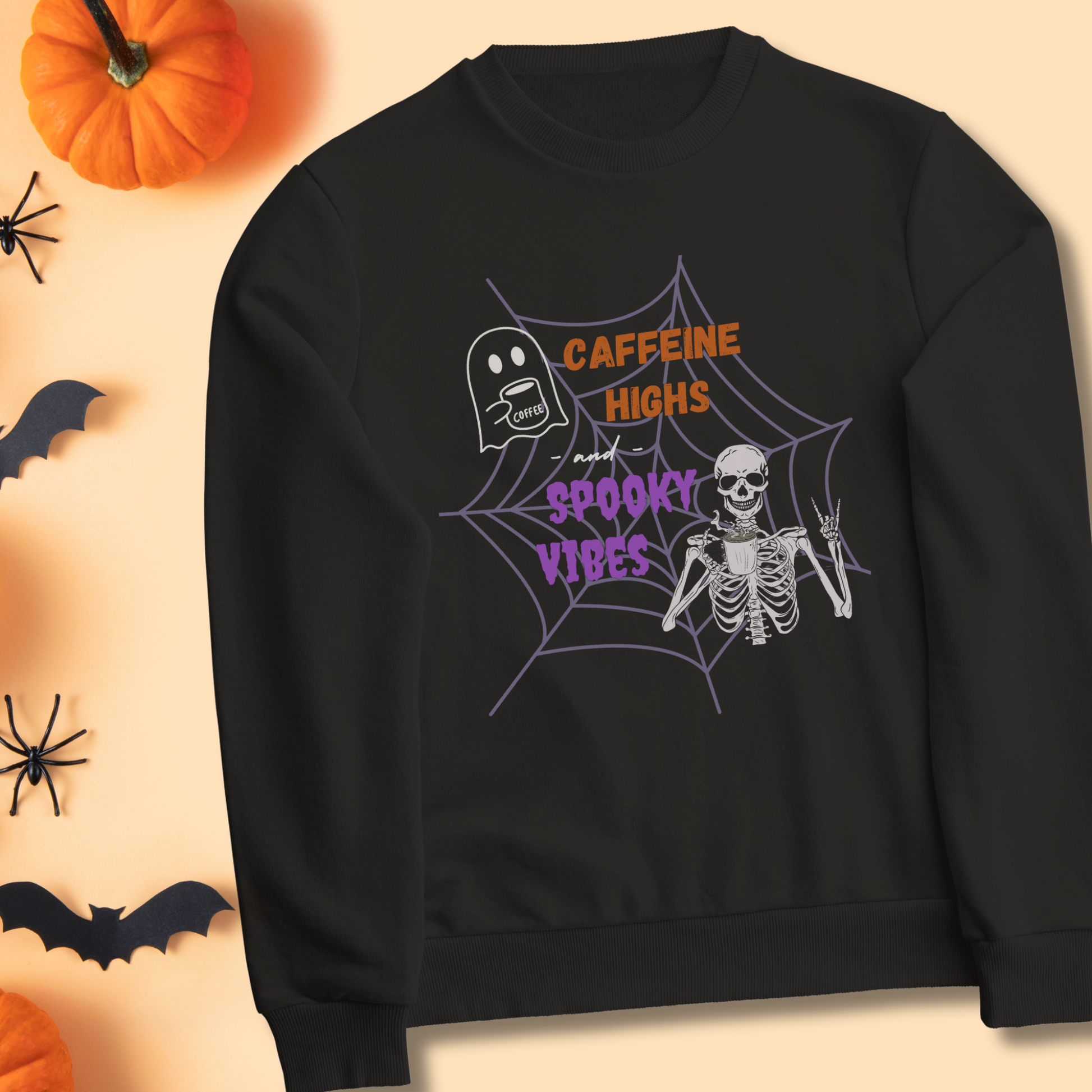 Unisex Halloween Sweatshirt for Coffee Lovers