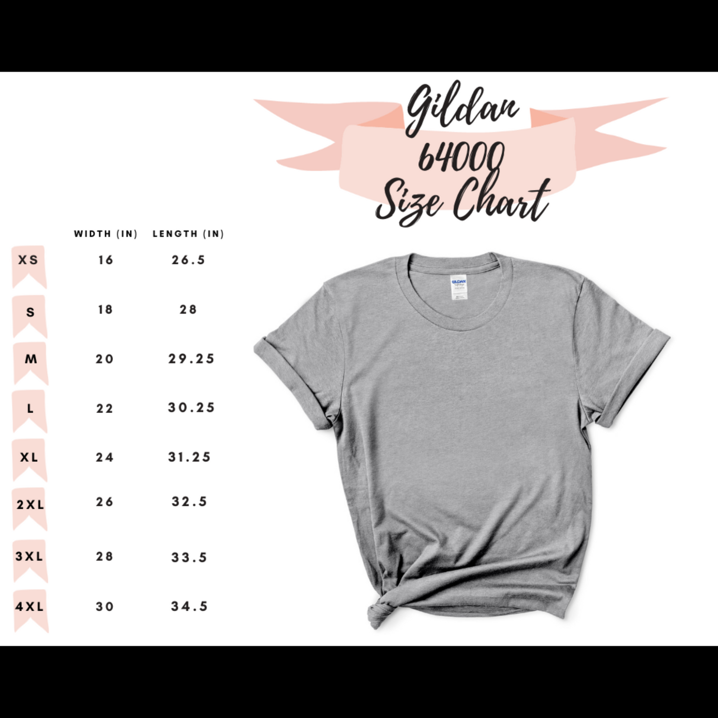 North Carolina Shirt Size chart