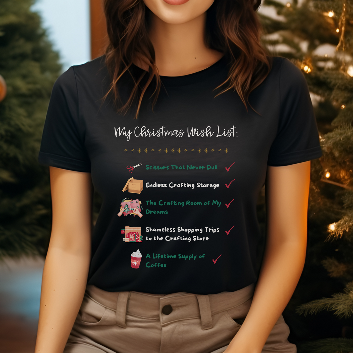 Crafter's Christmas Wishlist Tee- FlintFamCreates