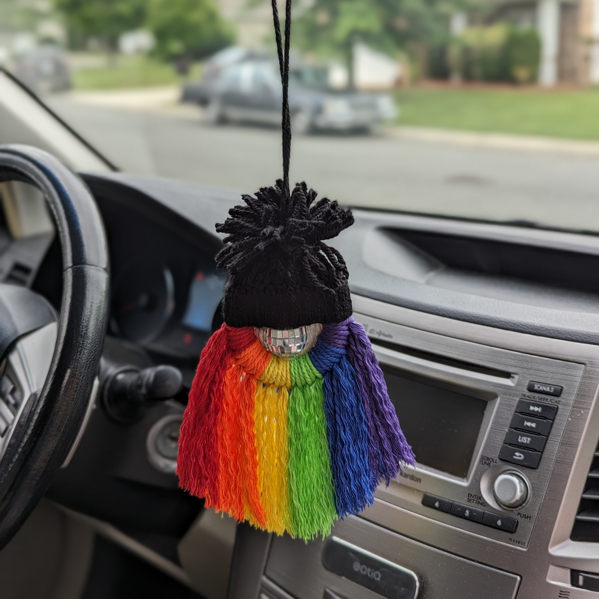 Rainbow Gnome Car Charm for Pride Month