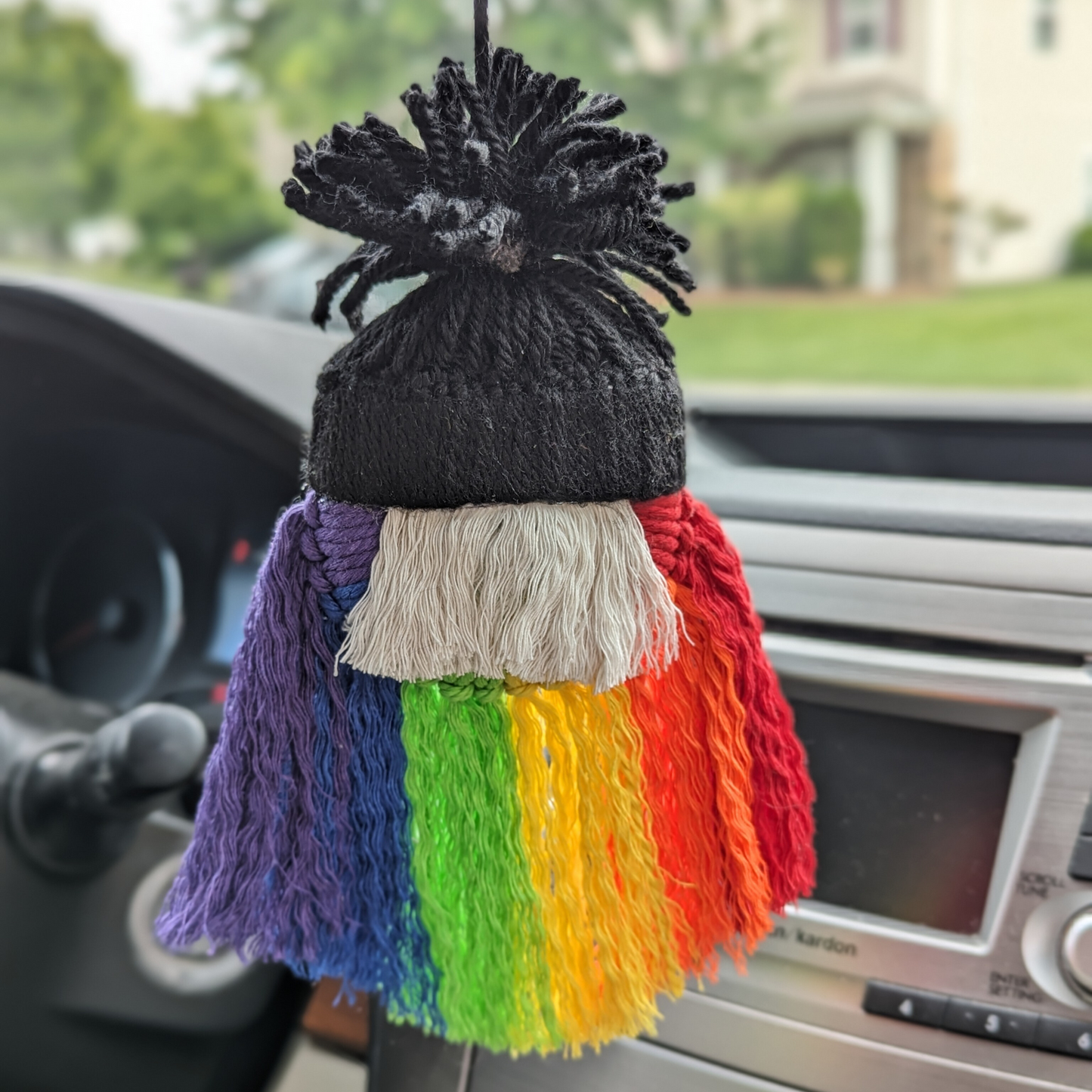 Rainbow Gnome Car Charm for Pride Month