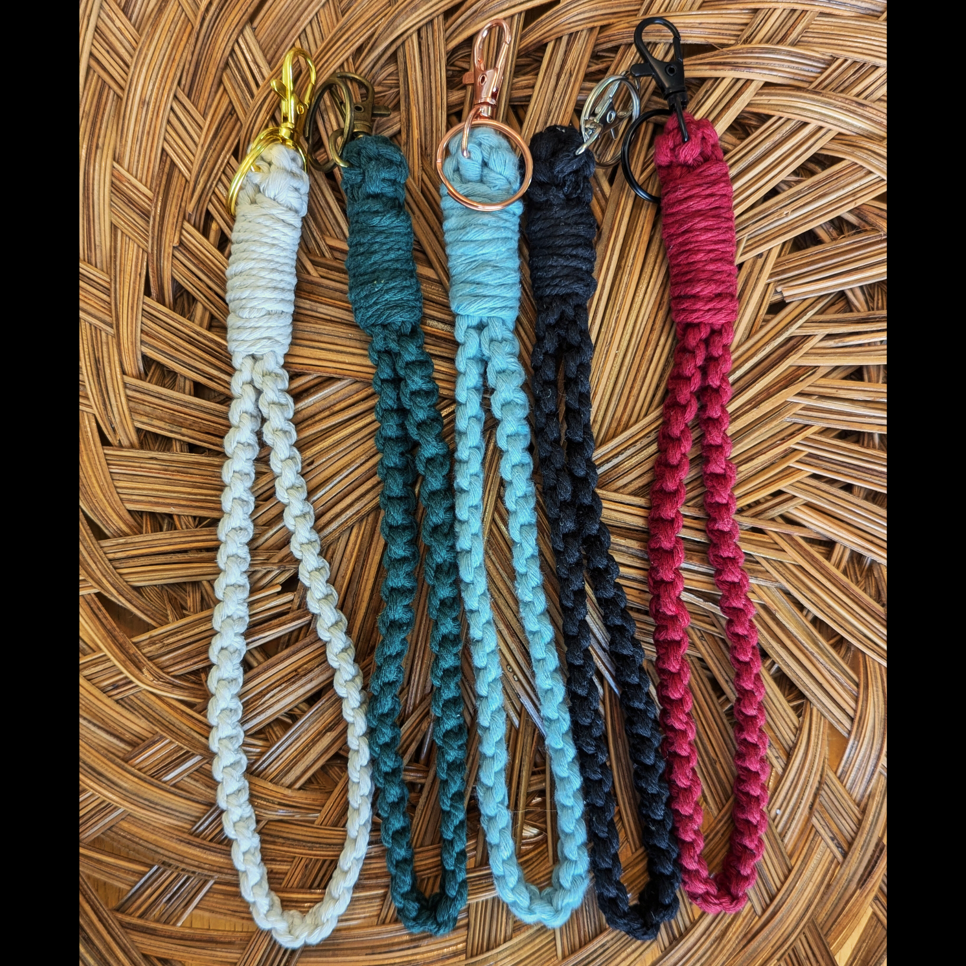 Simple Macrame Wristlet Keychain With Custom Color Options