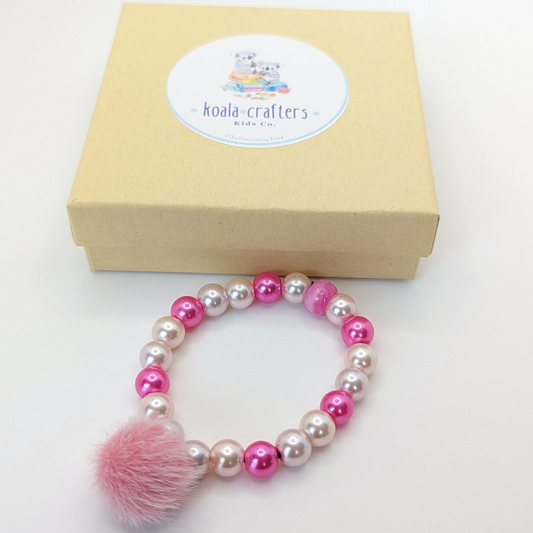 Pink Puff Bracelet for Little Girls