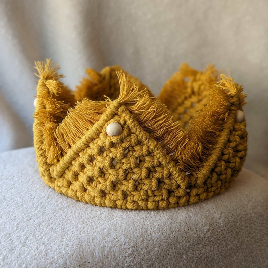 Golden Macrame Crown for Kids