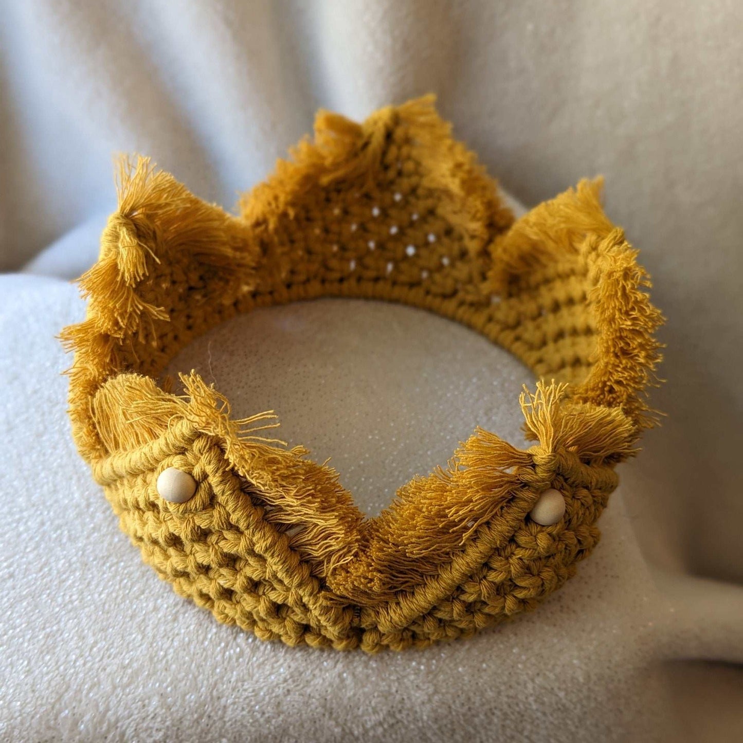 Golden Macrame Crown for Kids