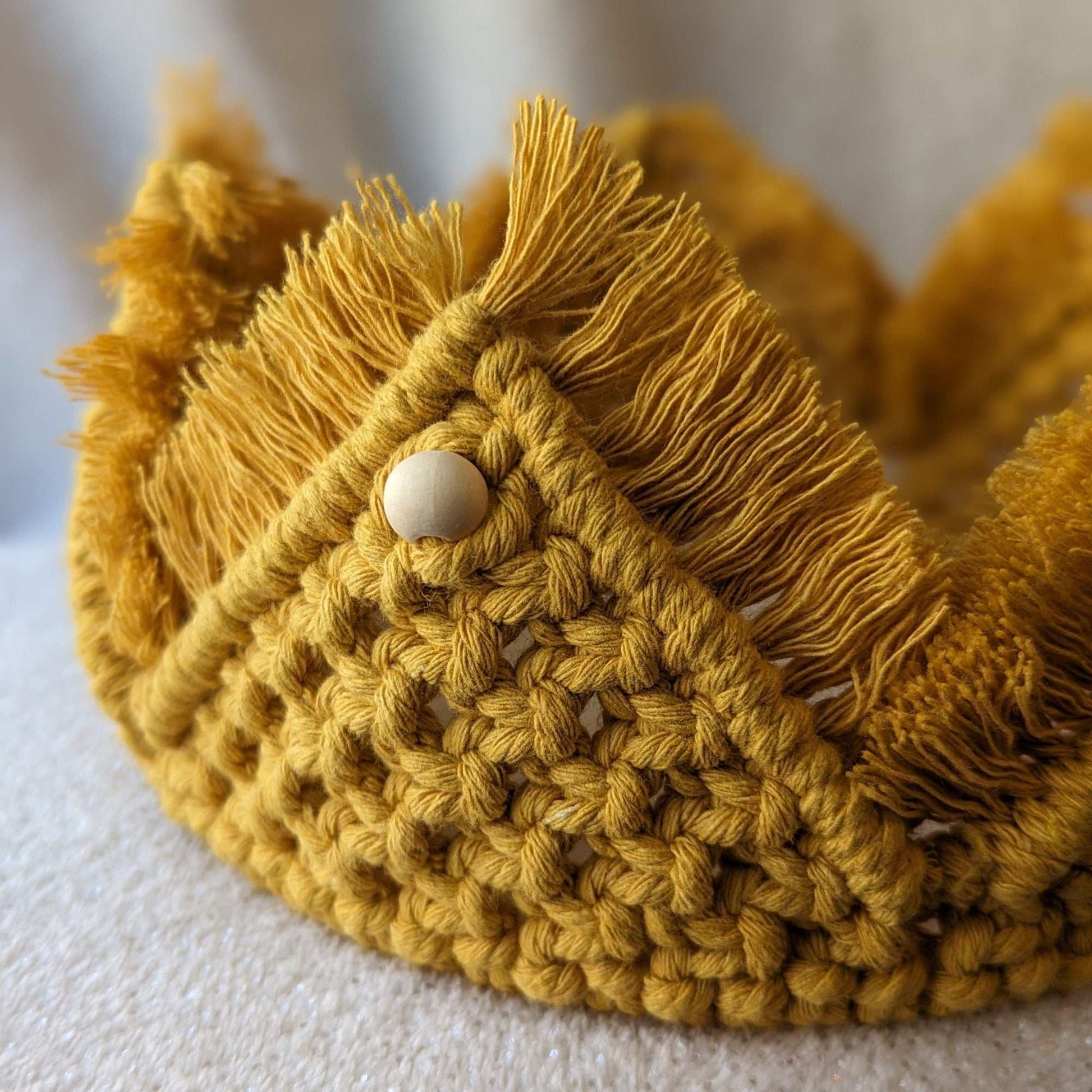 Golden Macrame Crown for Kids