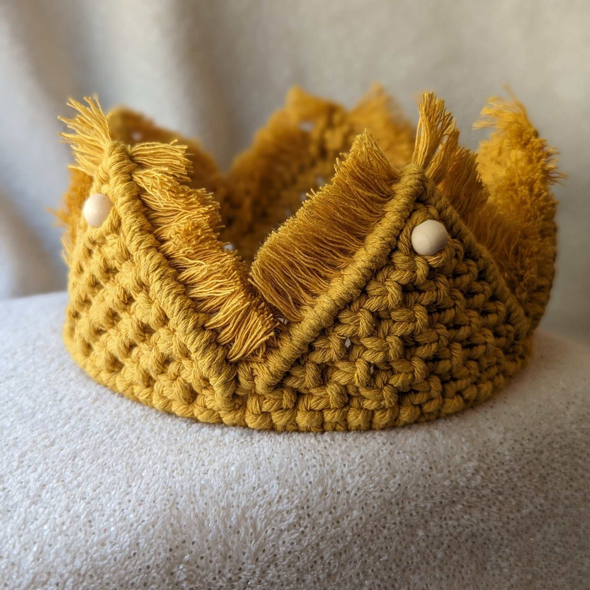 Golden Macrame Crown for Kids